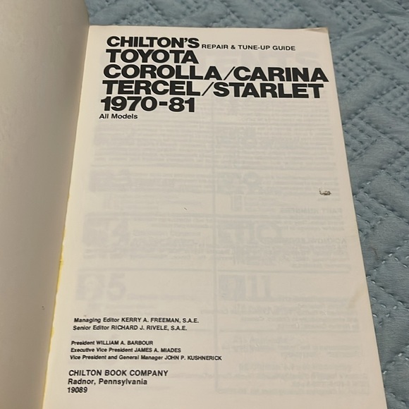 Vintage Chiltons 1970-1981 Toyota Corolla/Carina Tercel/Starlet Repair Guide - Picture 2 of 7